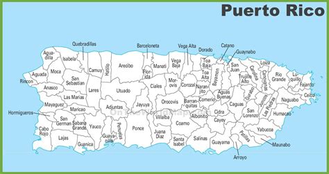 puerto rico map with cities.